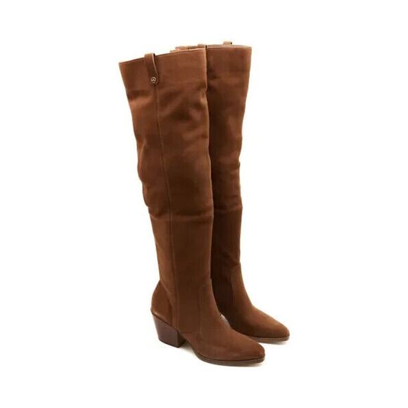 Michael Kors Harlow Women 7M Over The Knee Boots Brown Suede Side Zip NWOB $325 - Picture 3 of 13